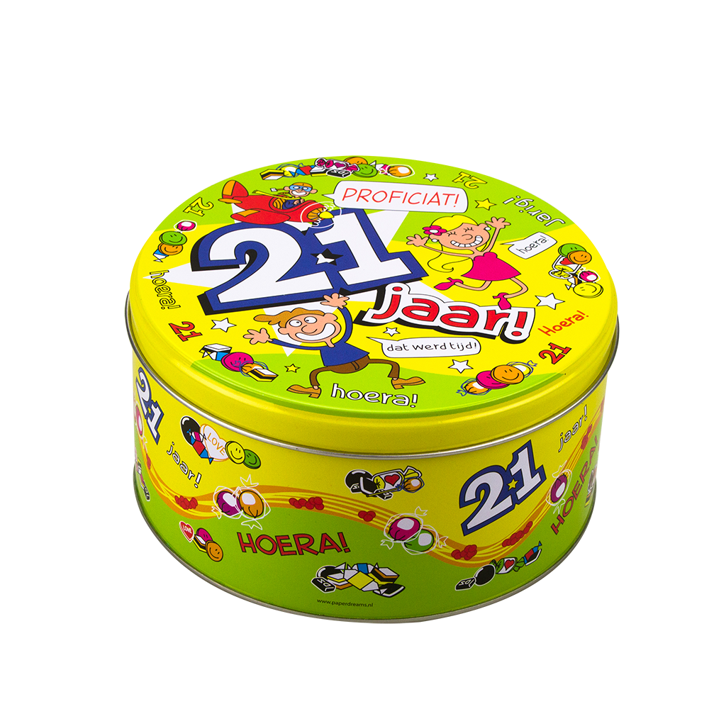 Lata de chuches rellena 21 años y 500 gramos