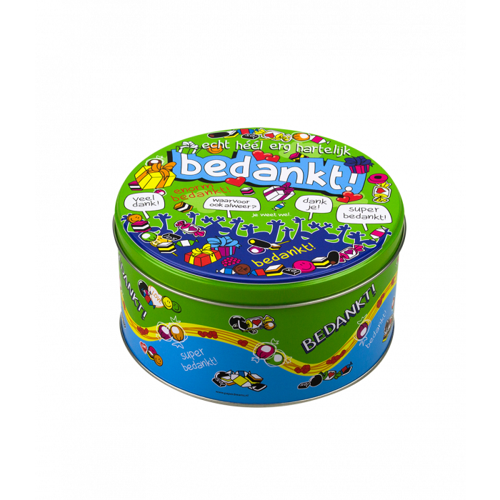 Lata de chuches rellena gracias y 500 gramos