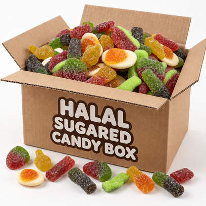 Caja de chuches halal con azúcar