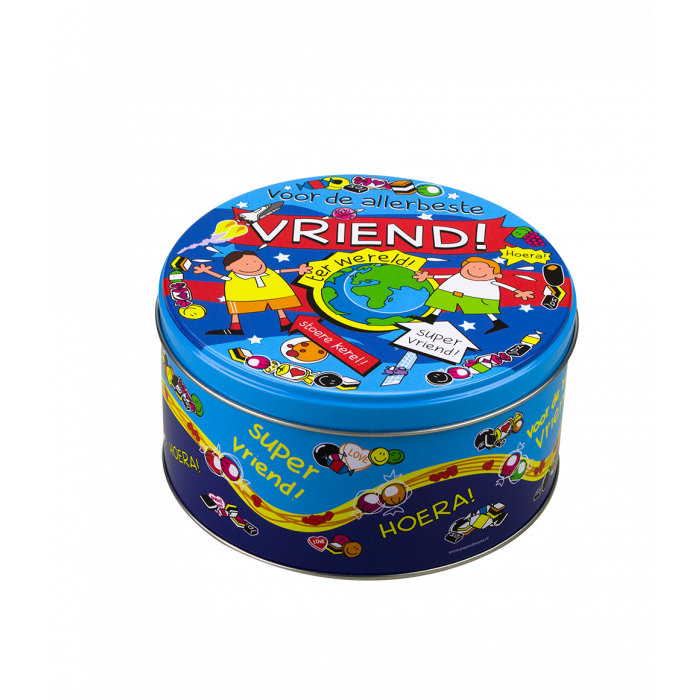 Lata de chuches rellena amigo y 500 gramos